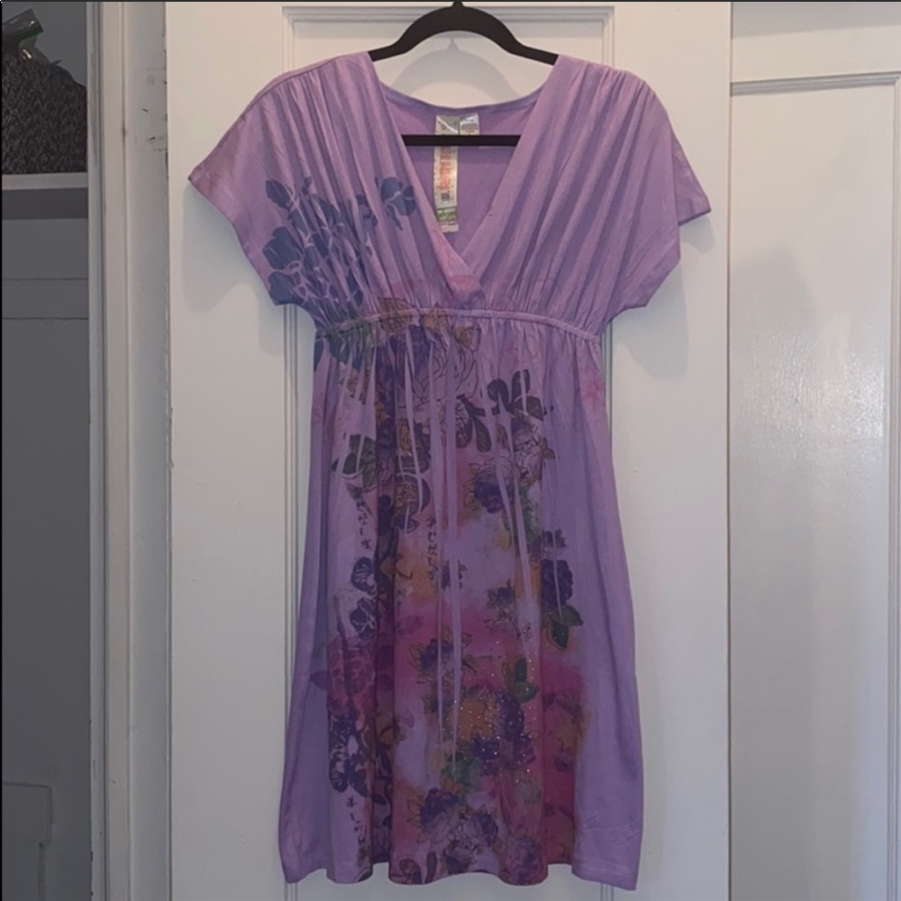 Floral dress with sparkle accents